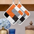 thumbnail image 2 of Burnt Orange Black Grey Pot Holders for Kitchen Heatproof Potholder, 3 Pack Modern Irregular Geometric Abstract Hot Pads Multipurpose Oven Pads Cloth Potholders Trivet for Cooking Baking, 2 of 8