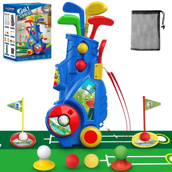 Set de golf Letapapa para niños pequeños con palos, pelotas de 3 a 6 años, azul