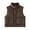 Coffee, variant on Cropped Puffer Vest for Women Sleeveless Zip Up Winter Coats Stand Collar Warm Quilted Gilet Waistcoat