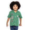 thumbnail image 6 of Monster Jam Toddler Boys Short Sleeve Cotton Button Down Work Shirt with Patches, Sizes 12M-5T, 6 of 12