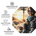 thumbnail image 3 of Lsque Chucky Pattern 4" Drink Coasters Set of 6, Leather Absorbent Coasters, Table Coaster Set Decorative Coffee Cup Coasters Housewarming Gift, 3 of 7
