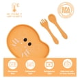 thumbnail image 3 of Baby Silicone Feeder Set, BabyX 3-pcs Zoo Critter-themed Baby Plate with Suction, Spoon and Fork for Babies Toddler Kids, BPA-Free, Baby Utensils Feeding Supplies, Microwave and Dishwasher Safe, 3 of 8