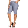 thumbnail image 3 of Women's Jean Looking Bermuda Shorts Jeggings Cotton Blend Short Length Pull Up, 3 of 5