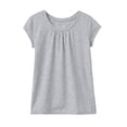thumbnail image 5 of Girls Tops Crewneck Short Sleeve Causal Tees Summer Ruched Tshirts Teen Clothes for Girls Size 5-15, 5 of 7