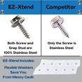 thumbnail image 3 of EZ-Xtend Stainless Steel Screws Marine Grade 5/8" #8 Boat Accessories - 10 Screw Canvas Snap Fasteners, 10 Flex Vinyl Washers, 3 of 6