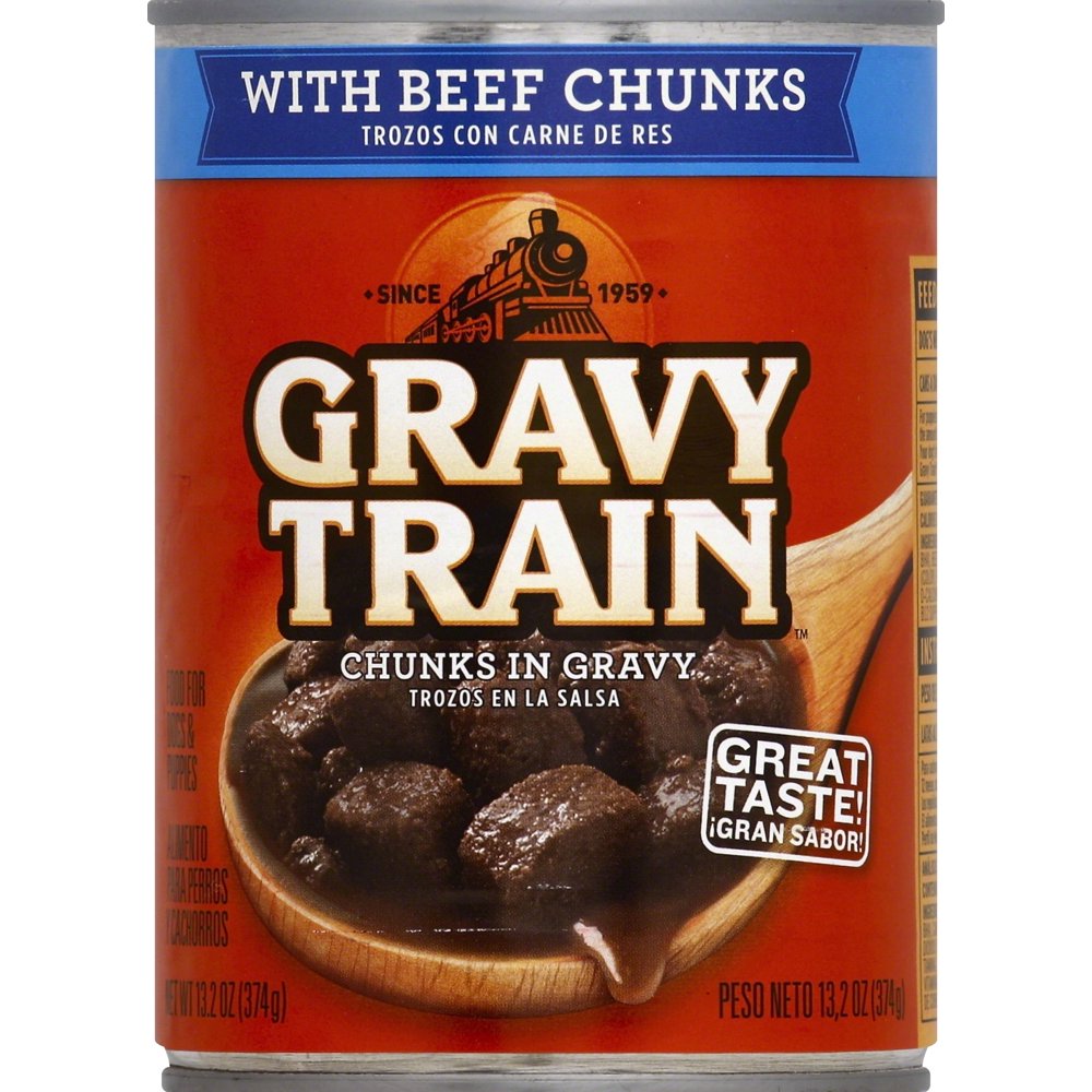 (12 pack) GRAVY Train Beef Chunks in Gravy Canned Wet Dog Food, 13.2 Oz.