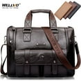 thumbnail image 2 of Zee Leather – Men’s Leather Black Briefcase Business Handbag Messenger Bags Male Vintage Shoulder Bag Large Laptop Travel Bags, 2 of 34