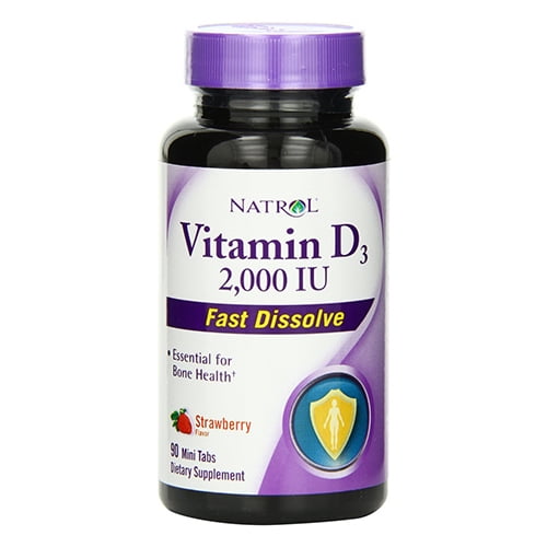 Natrol Vitamin D3 2000 Iu Mini Tabs, Natural Strawberry 90 Ea