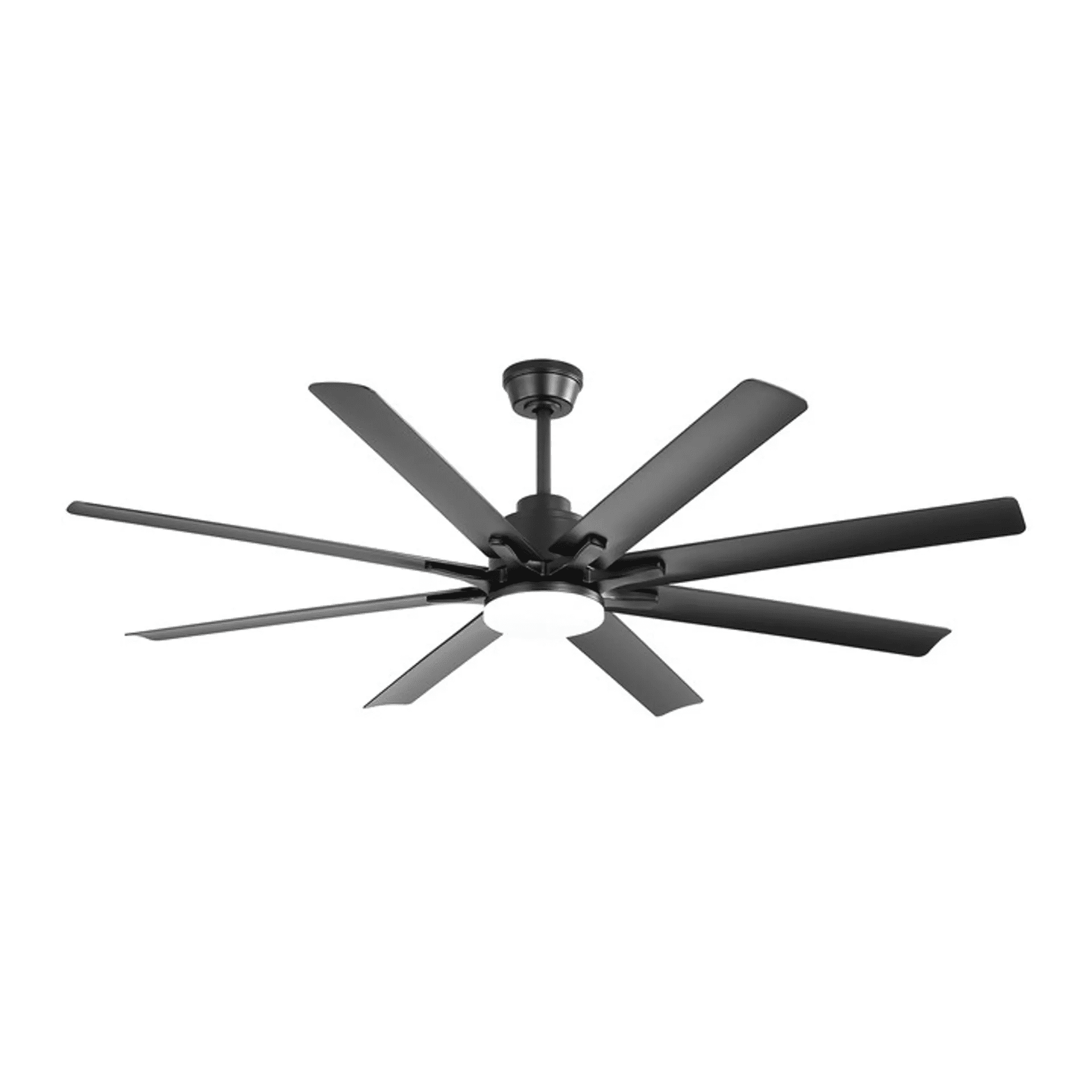 Ceiling Fan 66 Inch with Dimmable LED Light and 8 ABS Blades, Smart Ceiling Fan and Remote Control Fan with Reversible DC Motor for Home Office, Matte Black