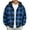 Blue, variant on JIAYUE Men Zip Up Hoodie Stylish Plaid Color Block Oversize Long Sleeve With Pocket Sweatshirt Outerwear for Everyday Outings