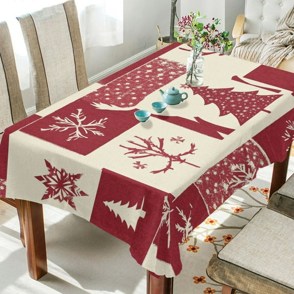 BZSMCE Square Tablecloth Christmas Printing Pattern Tableclothes