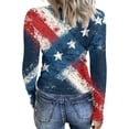 thumbnail image 6 of Sewkxo Women Tshirt Trendy 250th Anniversary American Independence Day Print Crewneck Pullover Tops Spring Summer Baggy Fit Casual Long Sleeve T Shirts,Blue XL, 6 of 6