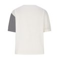 thumbnail image 4 of Women's Plain Cotton Linen Tops Short Sleeve Crewneck Casual Loose Solid Color Blouses Gray,L, 4 of 6