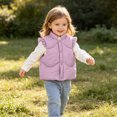 thumbnail image 7 of Luvrsol Kids Open‑Front Stand Collar Puffer Vest Sleeveless Lightweight Quilted Layering Gilet for Boys Girls, Purple 100, 7 of 7