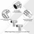 thumbnail image 3 of Conector de Varilla de Cortina de Esquina Uxcell, 2 Pcs Conector de Esquina para Varilla de 3/4", Plata Brillante, 3 of 5