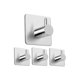 thumbnail image 1 of Paquetes de ganchos Ganchos de pared resistentes Autoadhesivos Impermeables Acero inoxidable Ganchos de acero, toallero, perchero de pared para baño y dormitorio, plateado, 1 of 5