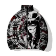 thumbnail image 5 of Abrigos de invierno para hombre, ropa de calle Harajuku con estampado de diablo, capa, armadura, chaqueta holgada de algodón con estampado de moda para hombre, chaquetas, abrigos, 5 of 5