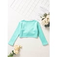 thumbnail image 4 of DPOIS Kids Girls Classic Long Sleeve Ballet Dance Wrap Cardigan Shrug Sweater Mint Green 11-12, 4 of 7