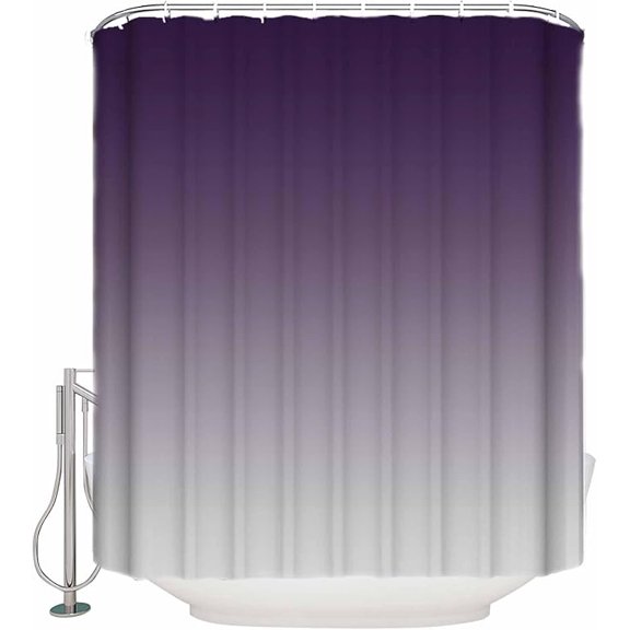 Shower Curtain, Purple Gray Gradient Washable Shower Curtain With Hooks Bath Decor Fabric Shower Curtains For Bathroom, Hotel, Stalls, Bathtubs 48"W x 72"L
