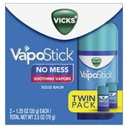 Vicks Vapostick, Soothing Vicks Vapors, Non-Medicated, Sinus Relief 2 x 1.25oz Sticks