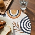 thumbnail image 3 of Brown Nave Blue Boho Round Placemats Set of 4 for Dinning Tables,Heat-proof Braided Table Mats 13 Inch,Modern Geometric Botanical Washable Place Mat for Kitchen Restaurant Party Decor Table Setting, 3 of 9