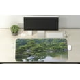 thumbnail image 2 of Japanese Computer Mouse Pad, River Landscape Trees Flowers Stones Silence in Natural Beauty Garden Theme, Rectangle Non-Slip Rubber Mousepad X-Large, 35" x 15" Gaming Size, Green, by Ambesonne, 2 of 2