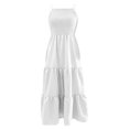 thumbnail image 4 of Icvfdpl Robe Florale pour Femmes, Boho Maxi Sans Manches à Bretelles Spaghetti, Fluide, pour Invité de Mariage, avec Ourlet à Volants, Élégante, Été, TG, 4 of 5