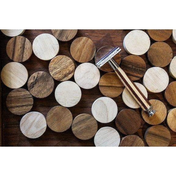 WCS Natural Collection Razor 37WS, Rosewood  and  White Ash-WCS Exclusive Open Comb (Toothsome)