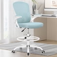 thumbnail image 7 of ATHOPE Ergonomic Office Chair, Mesh Desk Chair with Lumbar Support, Tall Office Chair with Flip-Up Armrests and Footrest Ring, Adjustable Computer Chair for Standing Desk Home Office, Light Blue, 7 of 7