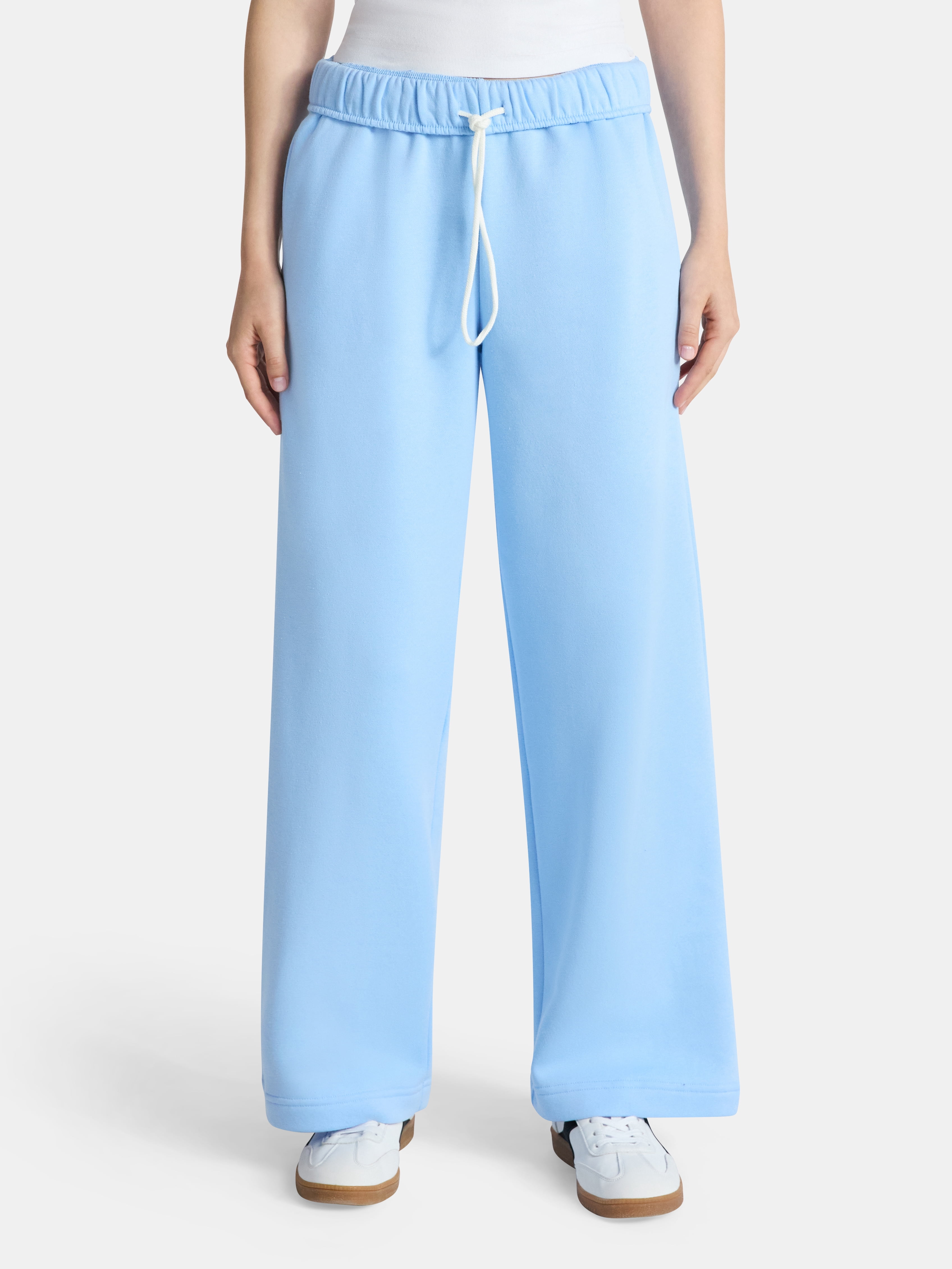 No Boundaries Soft Fleece Wide Leg Pants, 30” Inseam, 1 or 2-Pack, Women’s XXS-4X