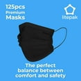 thumbnail image 2 of 125-Pack Litepak Disposable Face Masks Premium Comfort Earloops with Dispenser Box (Black), 2 of 8