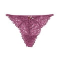 thumbnail image 1 of Culottes pour Femmes String en Dentelle Ajourée Dos en T Taille Basse Soie Glacée String Transparent, 1 of 3
