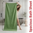 thumbnail image 6 of RIVERSIDE 2 Pack Oversized Bath Sheets 35x70 Soft and Absorbent 600 GSM Ribbed Cotton Towels - Sage, 6 of 9