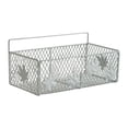 thumbnail image 1 of Cesta colgante para cocina, contenedor de almacenamiento, organizador de fregadero de metal, decoración sobre gabinete Blanco, 1 of 7