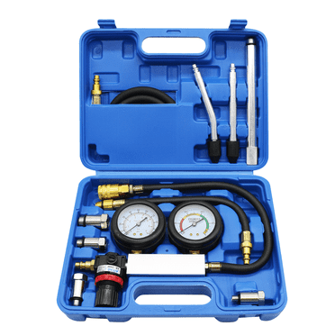 TU-21 Cylinder Leak Down Tester Compression Test kit - Engine Cylinder Dual Gauge Leakdown Tester kit Diagnostics Tool（Blue）