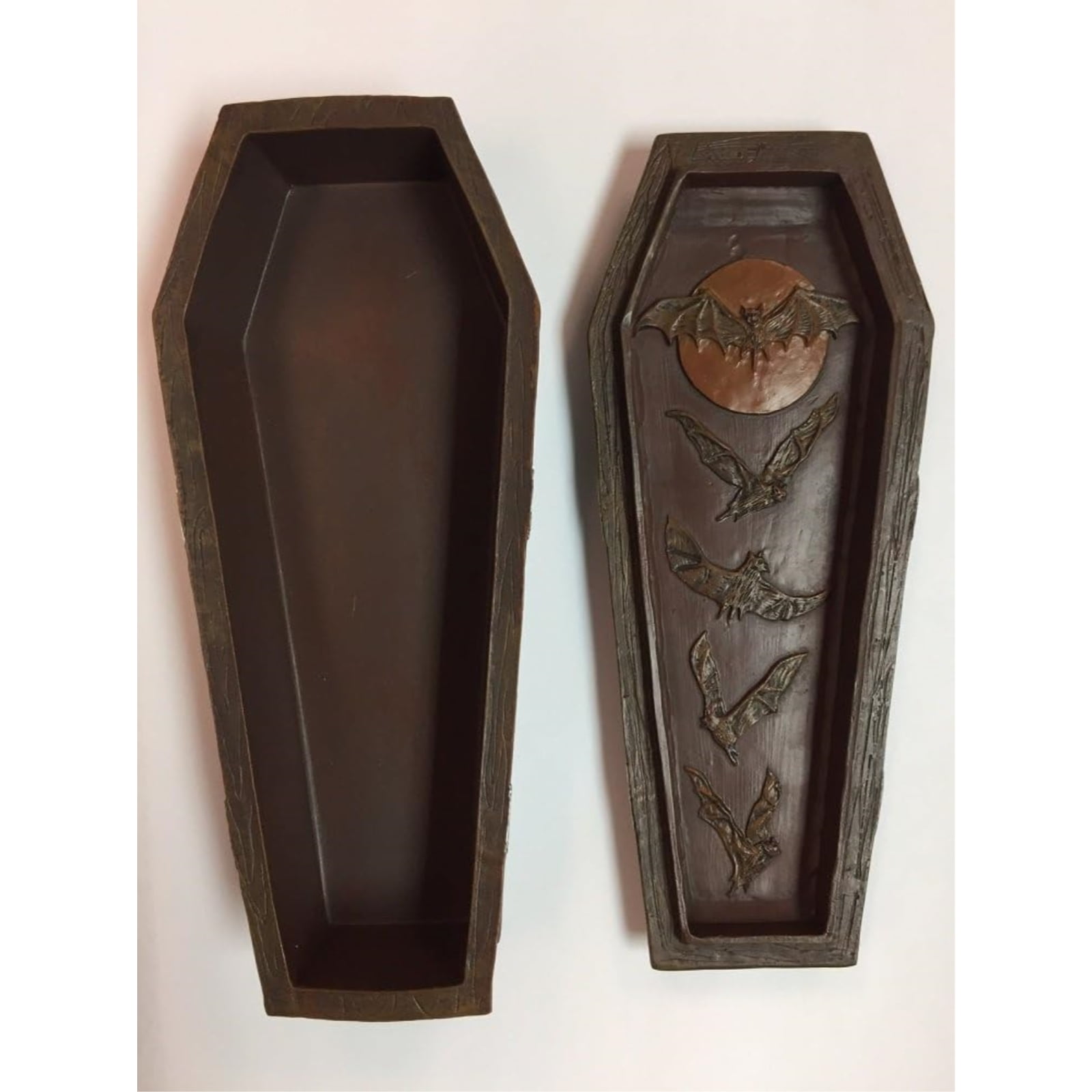 YTC Summit Vampire Coffin Casket Jewelry Boxes, Cross, Cold Cast Resin, Brown, 13.4 oz