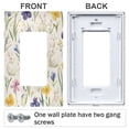 thumbnail image 3 of Yayeee Rocker Switch Wall Plate 3-Gang 6.5"x4.6" Home Decorative Outlet Cover, Blue Floral Rabbit, 3 of 6