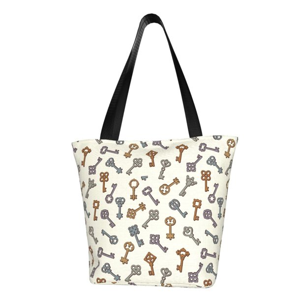 Fotbe Keys1 Bolsa de Playa con Estampado, Bolsa de Hombro, Bolsa de Mano Espaciosa, Bolsa de Viaje Ligera, Bolsa de Compras Versátil