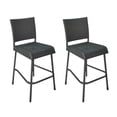 thumbnail image 4 of GZXS Weather-Resistant Wicker Barstools Set of 2, PE Rattan Patio Bar Chairs with Curved Seat and Footrest, 29" Bar Height Stools for Backyard, Balcony or Poolside, Gray, 4 of 9