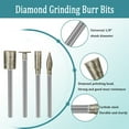 Diamond Burr Set,Hakkin 20Pcs Diamond Grinding Burr Stone Carving Bits