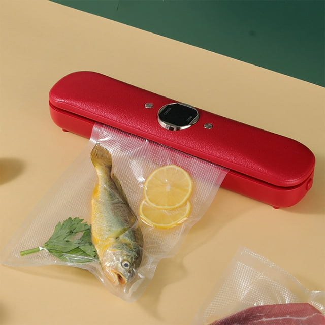 Scelleuse sous Vide, Staron 2026 Machine Compacte de Conservation des Aliments, Système de Scellage Automatique à une Touche avec 10 Sacs sous Vide pour l'Entreposage de la Fraîcheur, Rouge