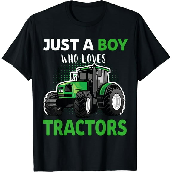 Just A Boy Who Loves Tractors Farm Boys Kids T-Shirt