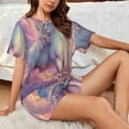 thumbnail image 4 of Fotbe Colorful Cloud White Horse Print Pajama Set for Women 2 Piece Loungewear Short Sleeve Tops and Shorts Set Soft Sleepwear-X-Large, 4 of 7