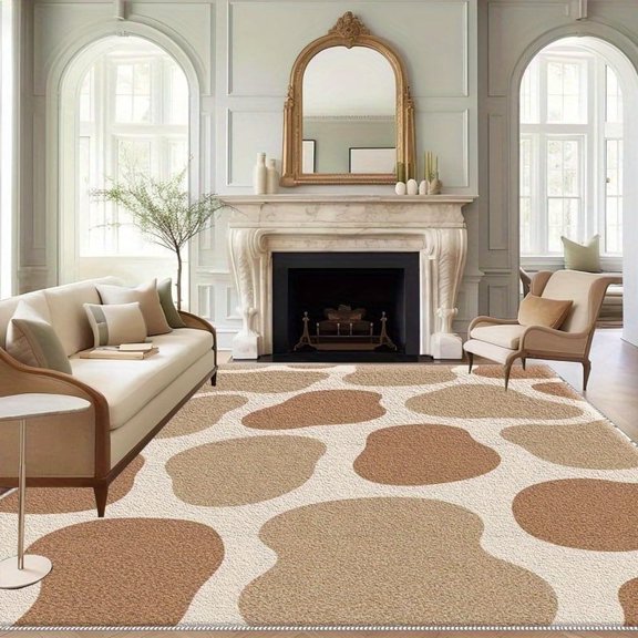 1PC Giraffe-Patterned Area Carpet Local Carpet, Lightweight Washable Easy-to-Manage Carpet Floor Mat Festival Gift, Suitable for Living Room, Bedroom, Dining Room, Office, Hallway, Room Accessones