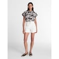 thumbnail image 3 of Time and Tru Women's Camp Shirt with Short Sleeves, Sizes XS-XXXL, 3 of 6