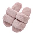 thumbnail image 1 of Fluffy Womens Slippers Faux Fur Slip On Orthotic Slippers with Arch Support for Plantar Fasciitis Relief, 1 of 5