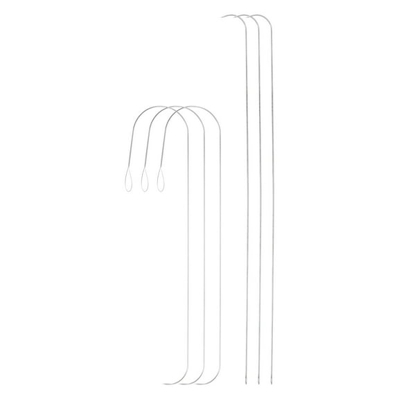 Uxcell Bead Spinner Needles 0.6mm 0.7mm Dia Large Eye Curved Beading Needle 6 Pack