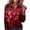 Wine-A#70830HH, variant on Hearthz Christmas Waffle Knit Women Polo Shirt Xmas Print Women Henley Shirts Button V Neck Long Sleeve Uniform Tops Relaxed Fit Office Daily T Shirts for Women