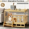 EROMMY Wooden Dog Bed Frame, Dog Kennel Furniture Waterproof, Dog Bed Stand for Large/Extra-Large Dogs