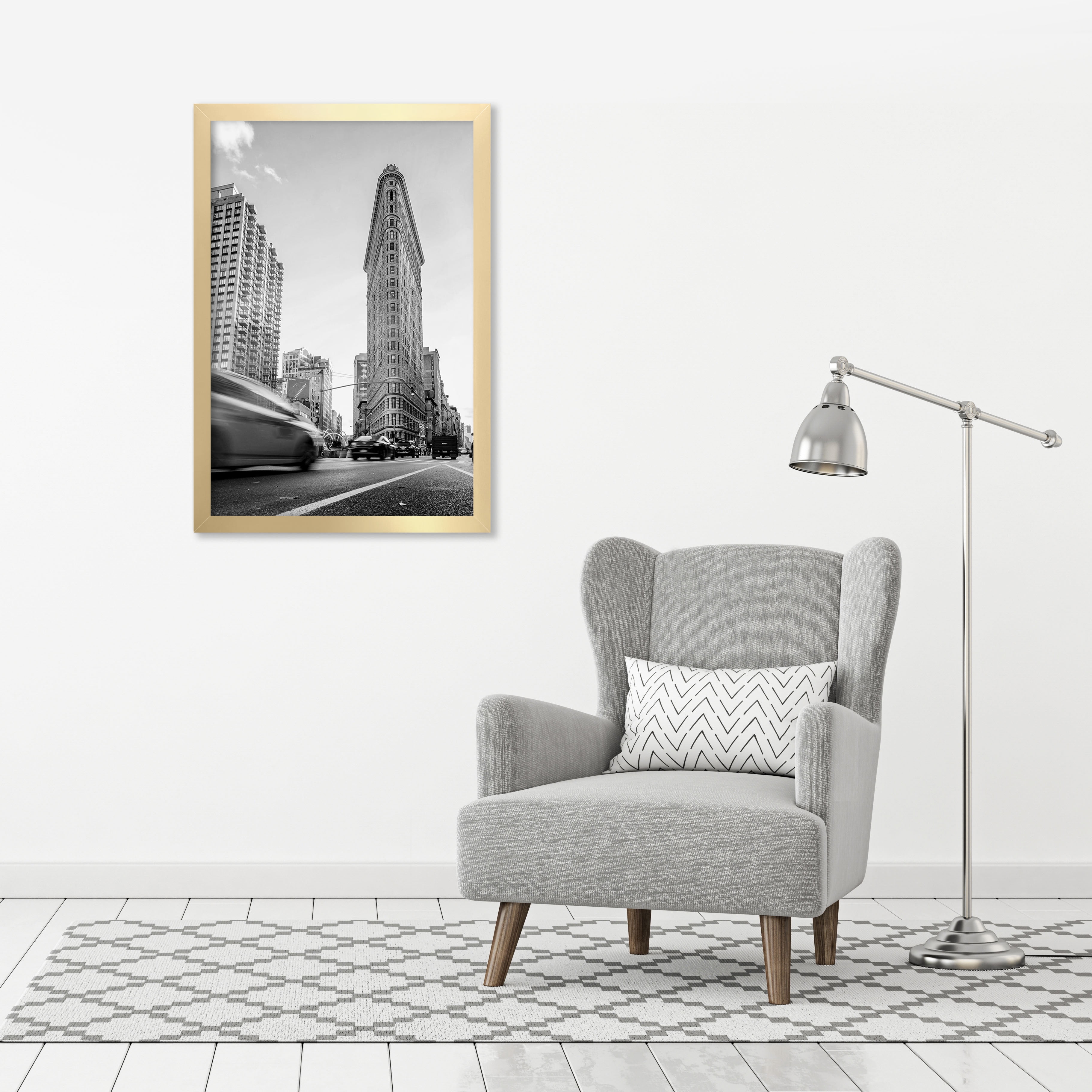 Americanflat 24x36 Poster Frame in Gold - Composite Wood with Polished Plexiglass - Horizontal and Vertical Formats for Wall with Included Hanging Hardware